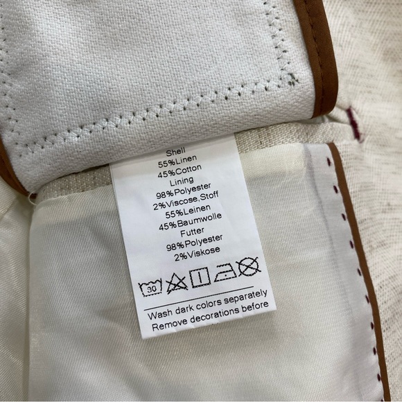 PJ Paul Jones Mens Linen Blend Blazer Sport Coat Jacket Cream Size Large - Picture 5 of 15